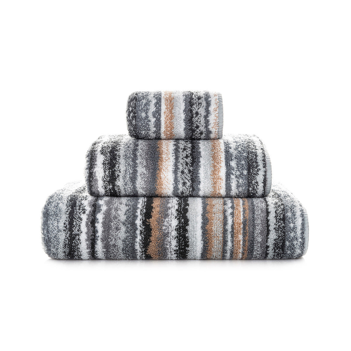 frotē dvielis VENICE, 100% superior cotton, ķemmēta kokvilna, 600g/kvm, multi grey, svītrains