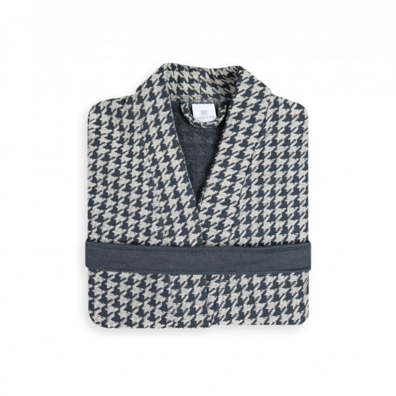 kimono Zosu kājiņa, 100% kokvilna, 380g/kvm, tumši pelēks zosu kājiņa raksts