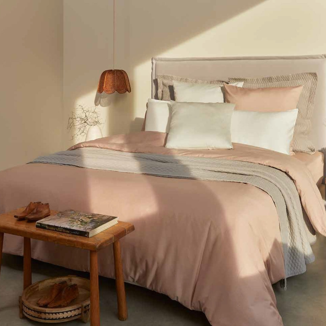 gultas veļa SOHO, 100% kokvilna, 300TC satīns, stonewashed, pink ,rozā, interjerā
