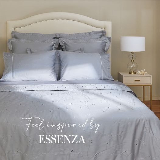Satīna gultas veļa ESSENZA blue
