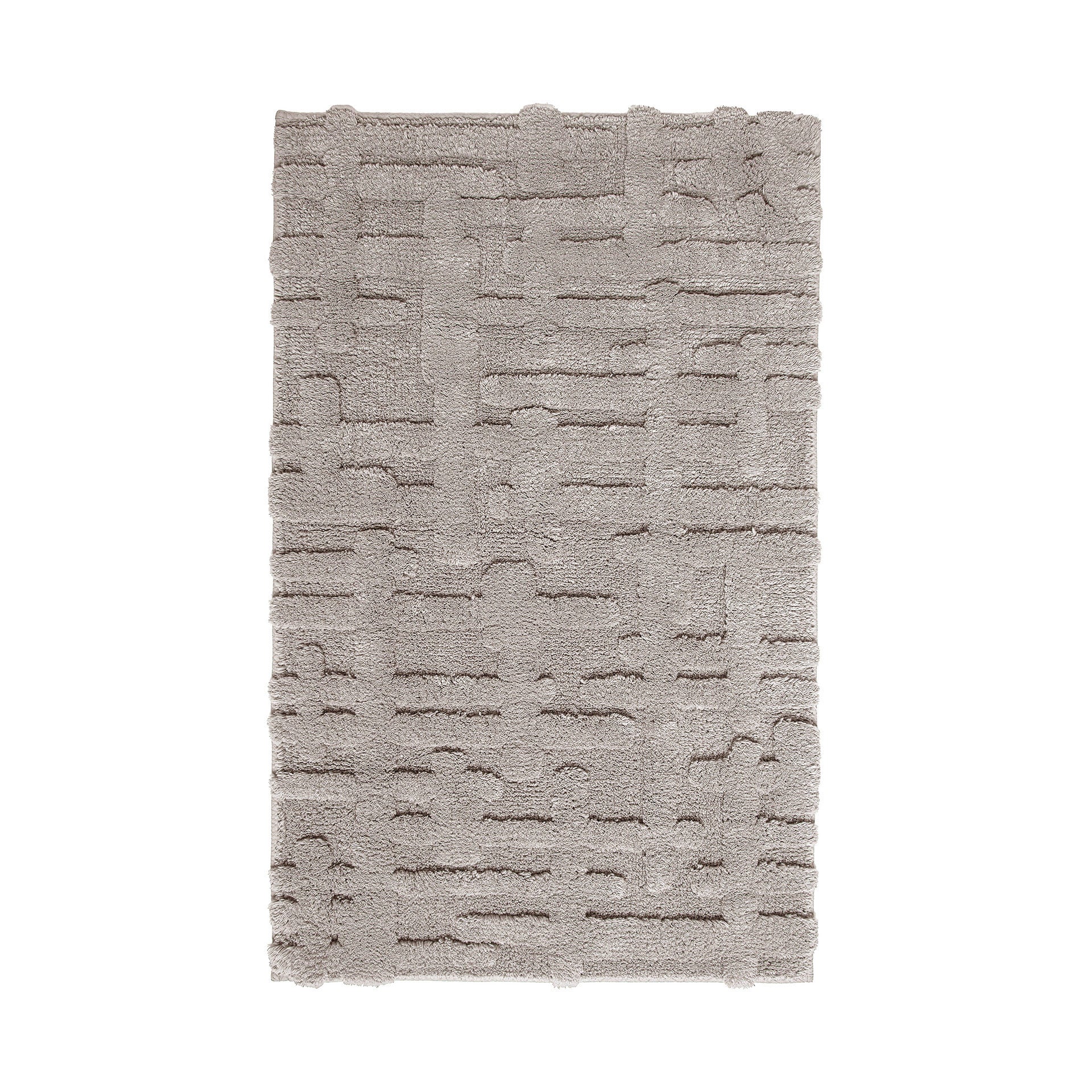 biezs frotē vannas paklājs GAUFRE, ar struktūru, 100% organic cotton, fog, pelēk-bēšs