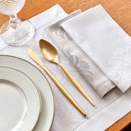 Servēšanas salvetes PALACE, 100% kokvilna, žakards, balts, pelēks, interjerā