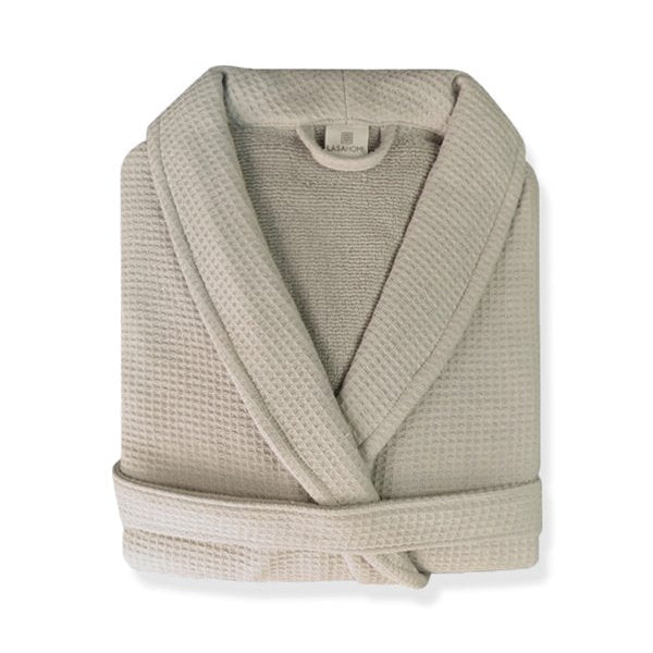 Halāts NATURAL, 100% organiskā kokvilna, vafeļaudums, bēšs