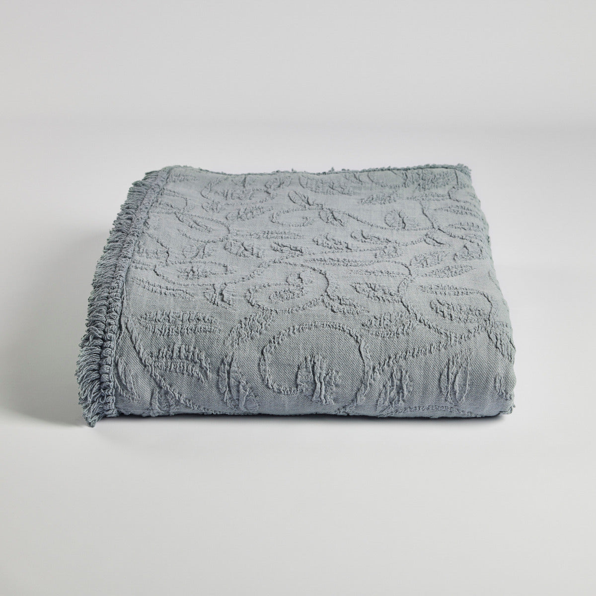 gultas pārklājs BUTURI, 99% BCI kokvilna, 1% elastāns, žakarda, blue, pelēk zils