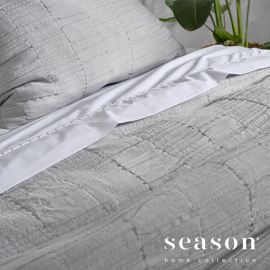 dekoratīvā spilvendrāna FENDA, 100% BCI cotton, pelēka