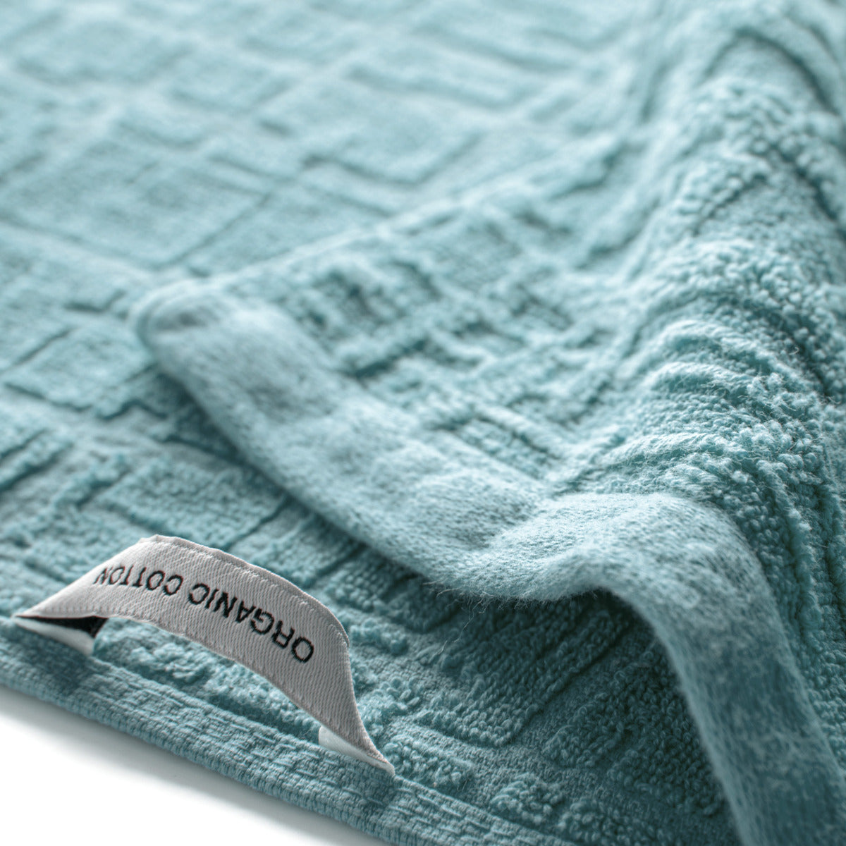 Frotē dvielis GAUFRE ar iešūtu pakarāmo, 100% organic cotton, 600g/kvm, baltic, gaiši zils