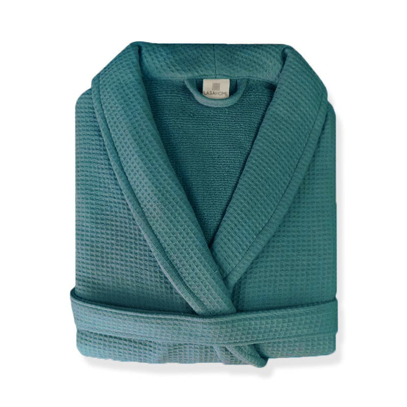 Halāts NATURAL, 100% organiskā kokvilna, vafeļaudums, blue