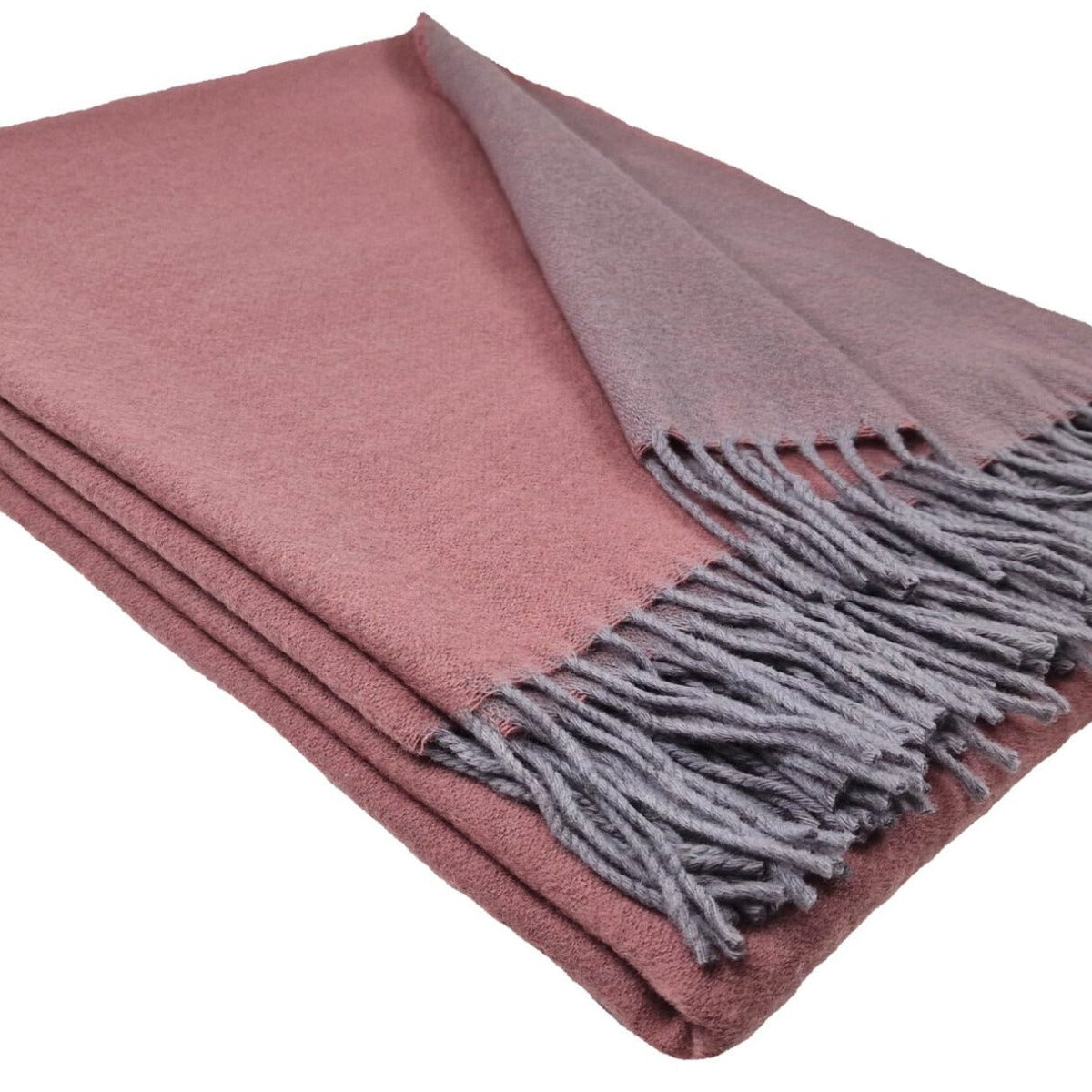 Pleds LUGANO, 140x200,  90% merino vilna, 10% kašmirs, mauve-pelēks