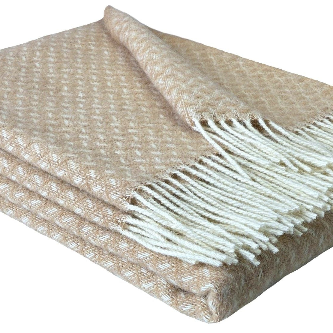 NORD A 100% vilnas pleds 140x200 white-beige