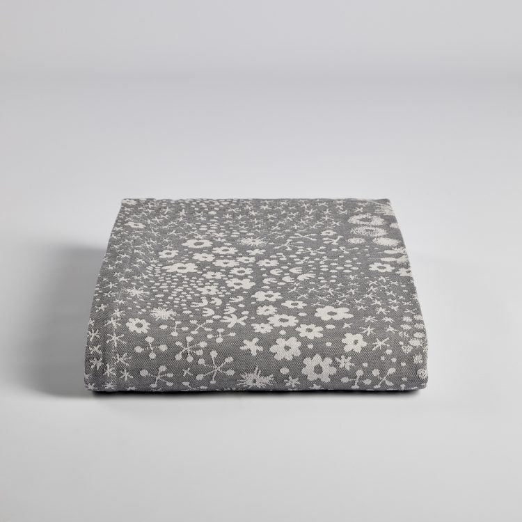 galdauts WILD ONE, 100% BCI cotton, pelēks ar balto ziedu rakstu