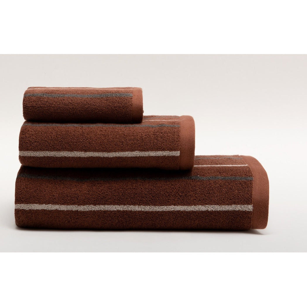 Frotē dvieļi BOLD, 100% kokvilna, 500g/kvm, ar svitrām, brūns