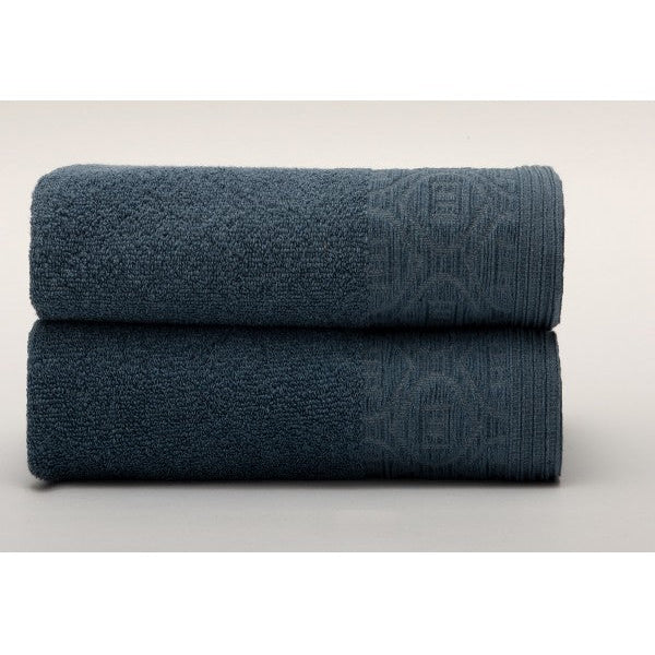 frotē dvieļi DENIM, 100% kokvilna, 520 g/kvm, ar dekoratīvo apmali, denim zils