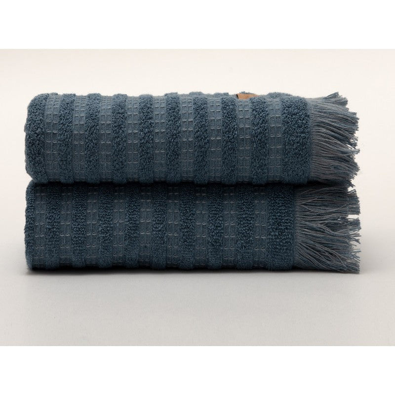 frotē dvieļi DENIM, 100% kokvilna, 520 g/kvm, svītrainā fakrtūra, denim zils