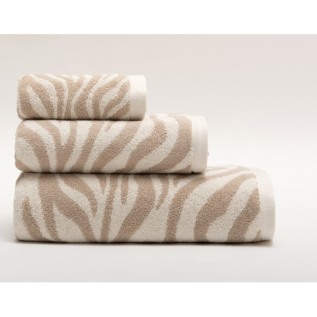 Frortē dvieļi ZEBRA SOFT, 100% kokvilna, 500g/kvm, bēšs ar zebras animāciju