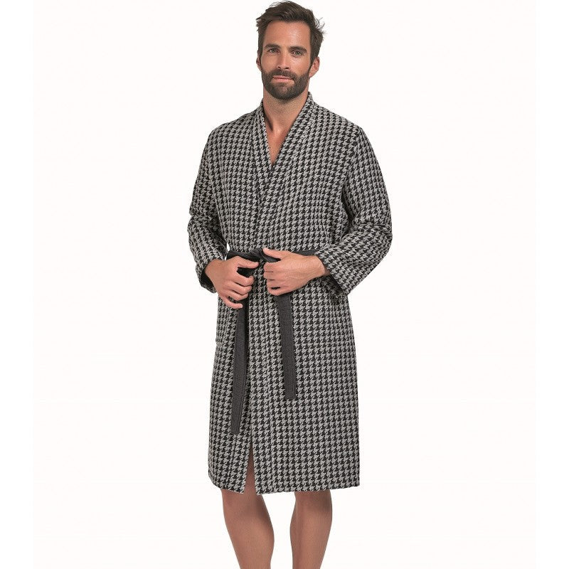 kimono Zosu kājiņa, 100% kokvilna, 380g/kvm, tumši pelēks zosu kājiņa raksts 