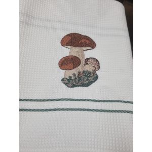 Virtuves vafeļdvielis ar izšūvumu 50x70 MUSHROOMS 100% kokvilna