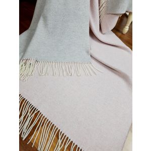 Pleds FARO DF rose/grey 140x200  90% merino vilna, 10% kašmirs