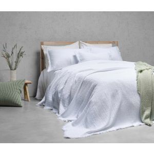 Kokvilnas pārklājs gultai AMBIANCE 250x270 white 100% BCI cotton