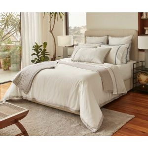 Satīna segas pārvalks CAETANO 140x200 100% kokvilna Satīns 300TS white/beige