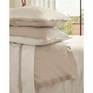 CAETANO 2 spilvendrānas Oxford 50x75 white/beige 100% kokvilna Satins 300TC