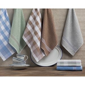 Virtuves dvieļu kolekcija ESSENTIAL 50x70 rūtiņu, 50x50 frotē 100% kokvilna