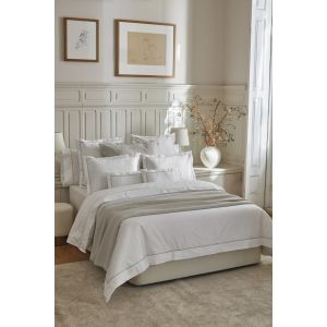 ESTATE LUX satīna gultas veļas kompl. Segas pārvalks 220x240 + 2 spilvendrānas 50x75 WHITE/beige