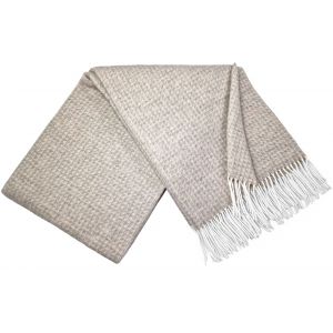 Pleds FARO D beige grey 140x200 90% merino vilna, 10% kašmirs