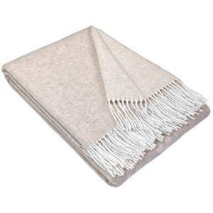 Pleds FARO DUO beige grey white 140x200 90% merino vilna, 10% kašmirs