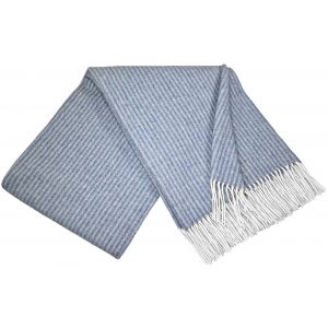 Pleds FARO S (svītrains) blue 140x200  90% merino vilna, 10% kašmirs