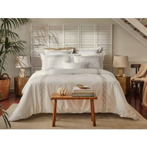 Segas pārvalks MIMOSA 220x220 white/pink 100% kokvilna Seersucker