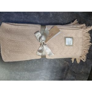 Pleds LACE 130x170 APRICOT 100% kokvilna stonewashed