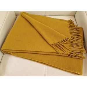 Pleds LUGANO senf 140x200  90% merino vilna, 10% kašmirs