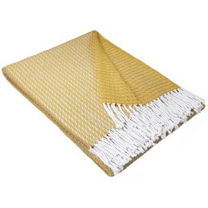 Pleds MALTA yellow 140x200 70% kokvilna 30% polesters