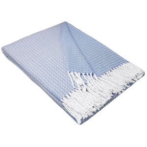Pleds MALTA blue 140x200 70% kokvilna 30% polesters