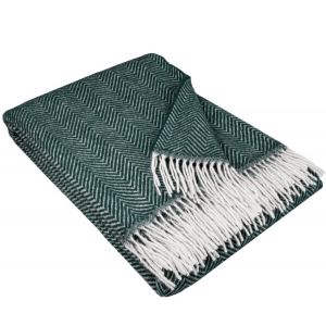 Pleds MILANO dark green 140x200 70% merino vilna 30% poliesters