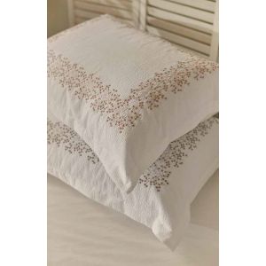 Spilvendrana MIMOSA 50x75 OXFORD white/pink 100% kokvilna Seesucker