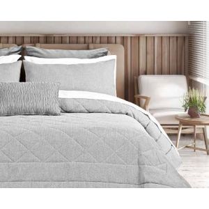 Gultas pārklājs СITY 250x270 + 2 spilveni 50x70 CINZA