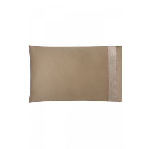 ROSSIO 2 satīna spilvendrānas ar izšuvumu 50x75 HASELNUT