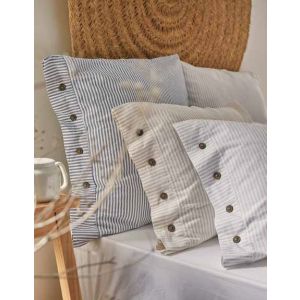 MARIS svītraina spilvendrāna 50x75 beige 100% kokvilna