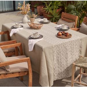 Galdauts VIVACE 170x170 linen ar izšuvumu pearl 60% poliesters 40% lins